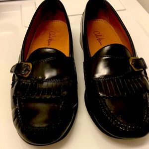 Cole Hann black loafers with buckle